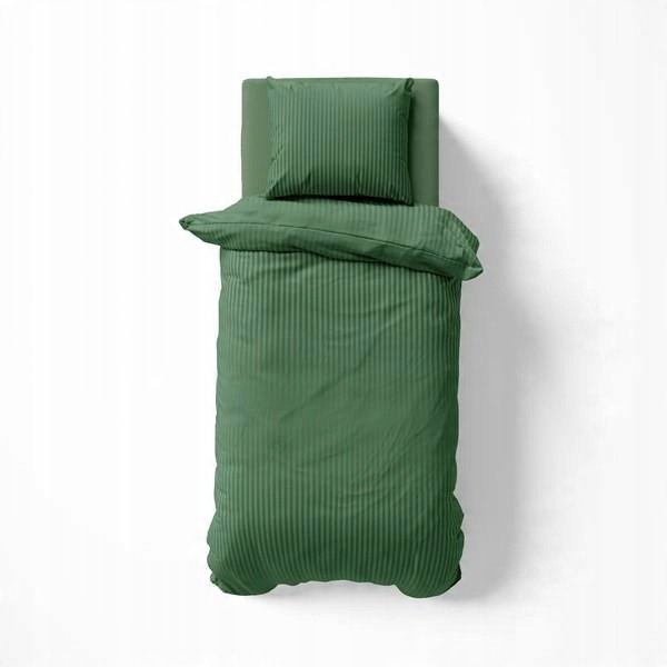 Zdjęcie przedstawiające Pościel zielona adamaszkowa z połyskiem bawełnianym