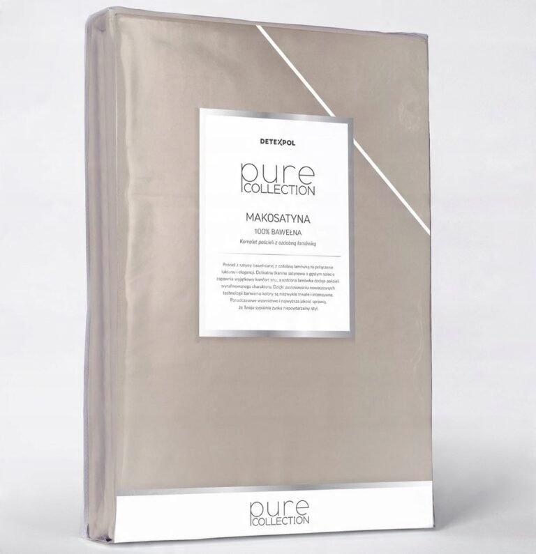 Zdjęcie przedstawiające Komplet pościeli 180x200 cm z dwiema poszewkami w kolorze taupe, makosatyna 100% bawełna