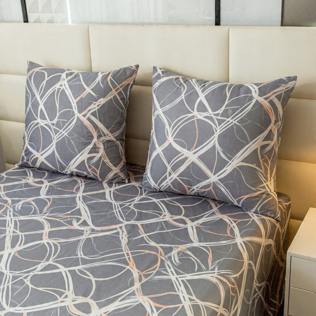 Zdjęcie przedstawiające Pościel mikrofibra szara w nowoczesny wzór