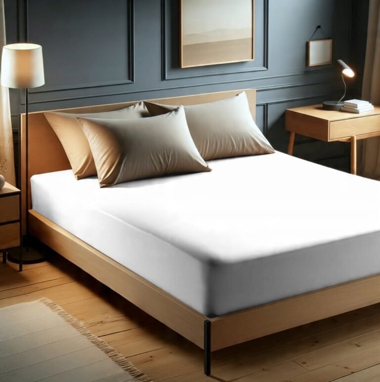 Zdjęcie przedstawiające Komfortowe prześcieradło satynowe z gumką, kolor biały