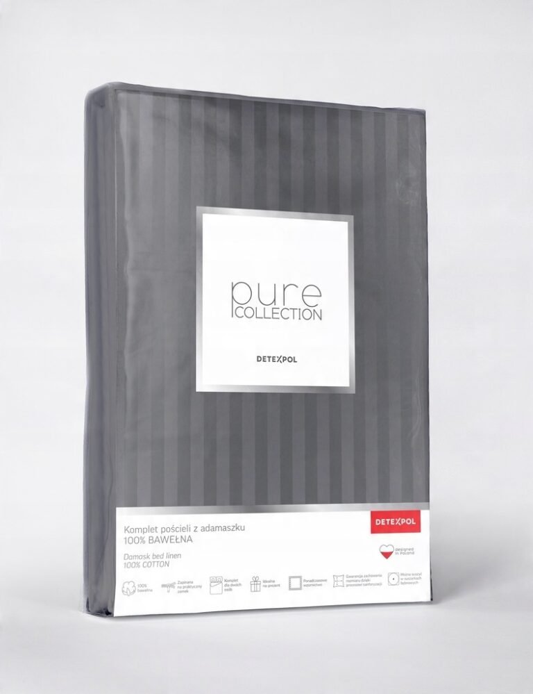 Zdjęcie przedstawiające Luksusowa pościel adamaszkowa 160x200 cm + 2 poszewki, kolor ciemnoszary, elegancki połysk