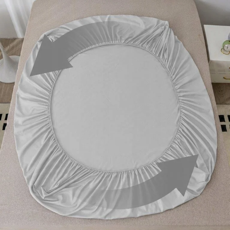 Zdjęcie przedstawiające Bawełniane prześcieradło z gumką 90x200 cm satyna w kolorze szarym