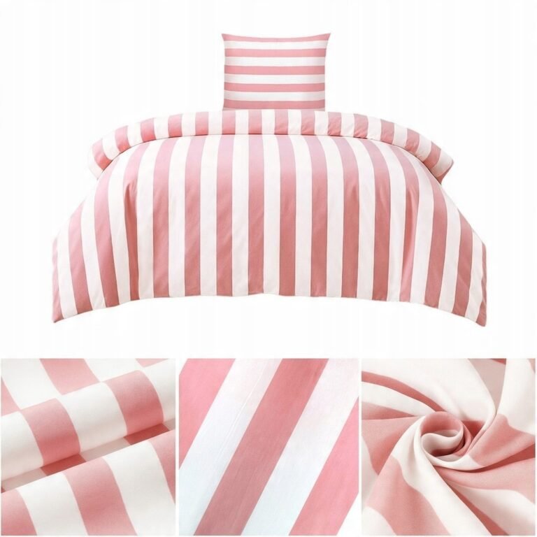 Zdjęcie przedstawiające Pościel różowo-biała mikrofibra, elegancki komplet