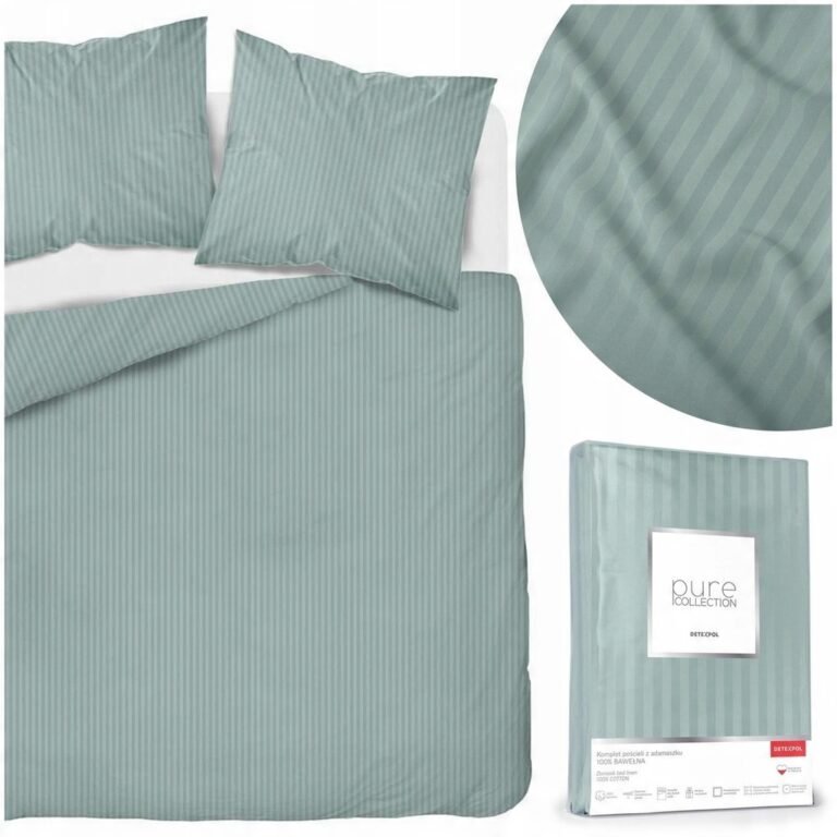 Zdjęcie przedstawiające Elegancka pościel 160x200 cm w odcieniu mięty, adamaszek 100% bawełna premium