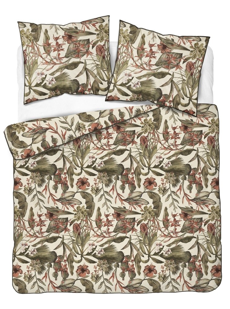 Zdjęcie przedstawiające Pościel z ozdobną bizą – elegancki komplet w delikatny wzór roślinny