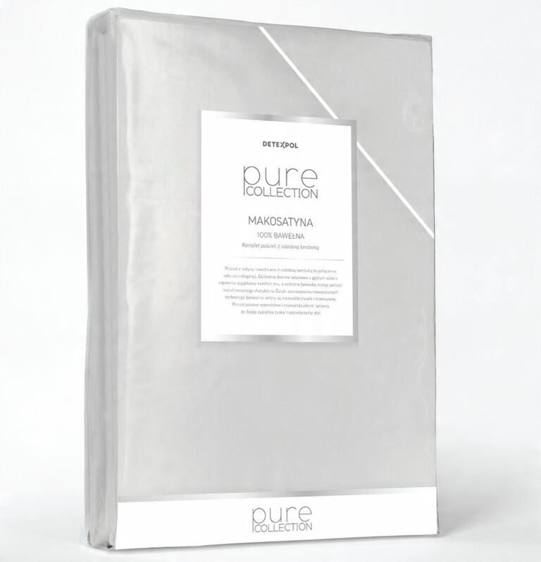 Zdjęcie przedstawiające Komplet pościeli jasnoszarej z elegancką lamówką satynową