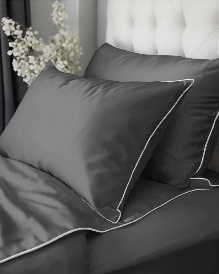 Zdjęcie przedstawiające Elegancka pościel z makosatyny w odcieniu szarym 140x200 cm z jedną poszewką