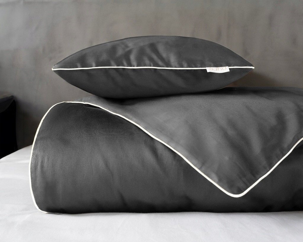 Zdjęcie przedstawiające Komplet pościeli makosatyna bawełniana kolor ciemny szary