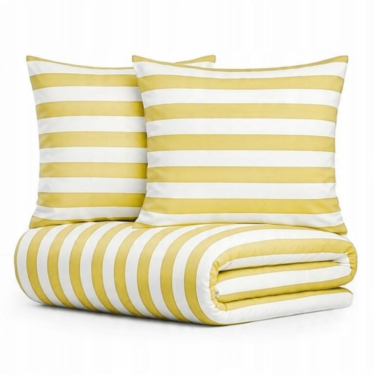 Zdjęcie przedstawiające Pościel w paski żółte 220x200, polska produkcja