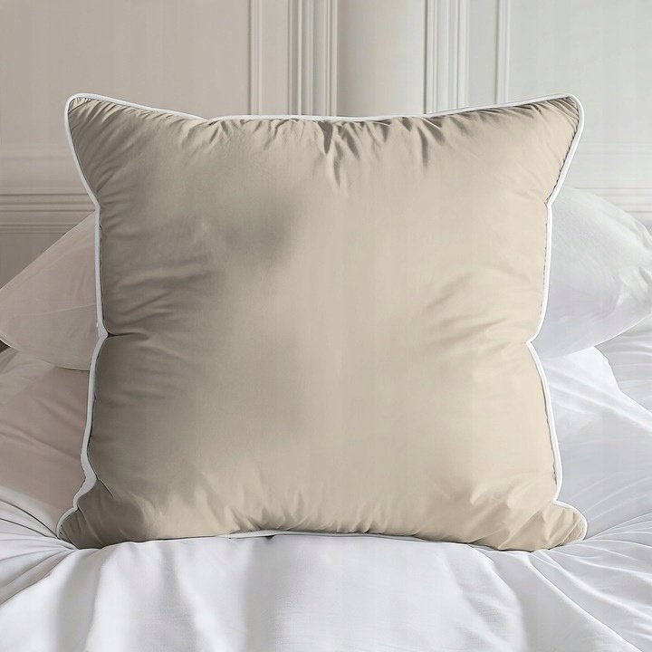 Zdjęcie przedstawiające Beżowa pościel makosatyna z elegancką lamówką