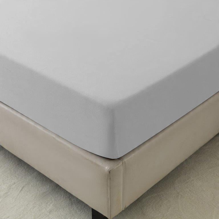 Zdjęcie przedstawiające Komfortowe prześcieradło 90x200 cm z gumką, szare, satyna bawełniana