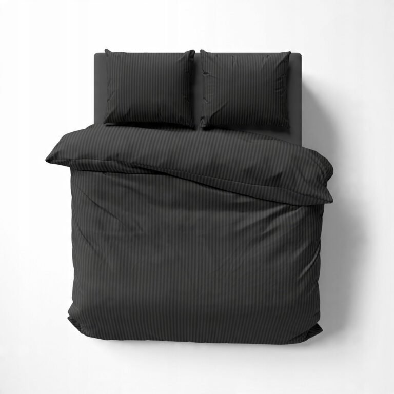 Zdjęcie przedstawiające Komplet pościeli 180x200 czarny adamaszek – miękka i stylowa bawełna