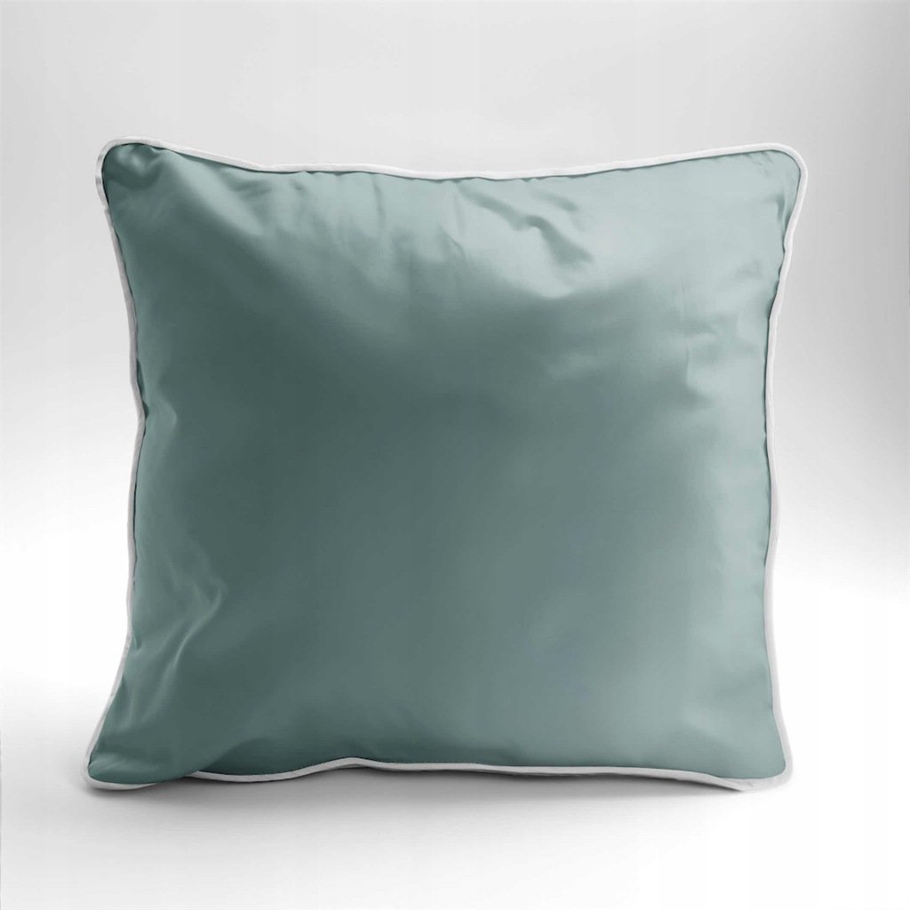 Zdjęcie przedstawiające Pościel satynowa miętowa 160x200 z ozdobną lamówką