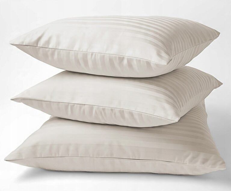 Zdjęcie przedstawiające Komplet pościeli 180x200 cm w kolorze ecru, gładki adamaszek 100% bawełna, klasyczny styl