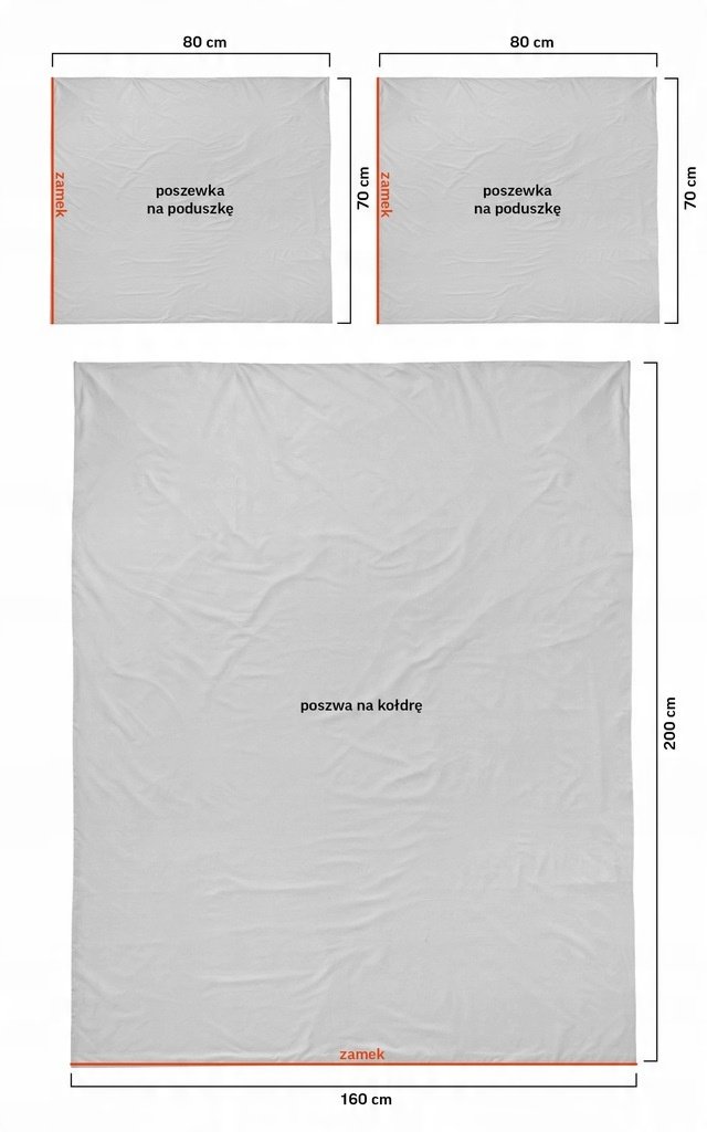 Zdjęcie przedstawiające komplet pościeli 160x200 cm z dwiema poszewkami 70x80 cm – czarny adamaszek, 100% bawełna, zamek błyskawiczny