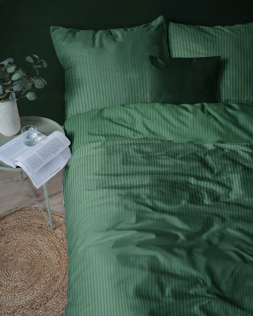 Zdjęcie przedstawiające Zielona pościel bawełniana adamaszkowa 220x200