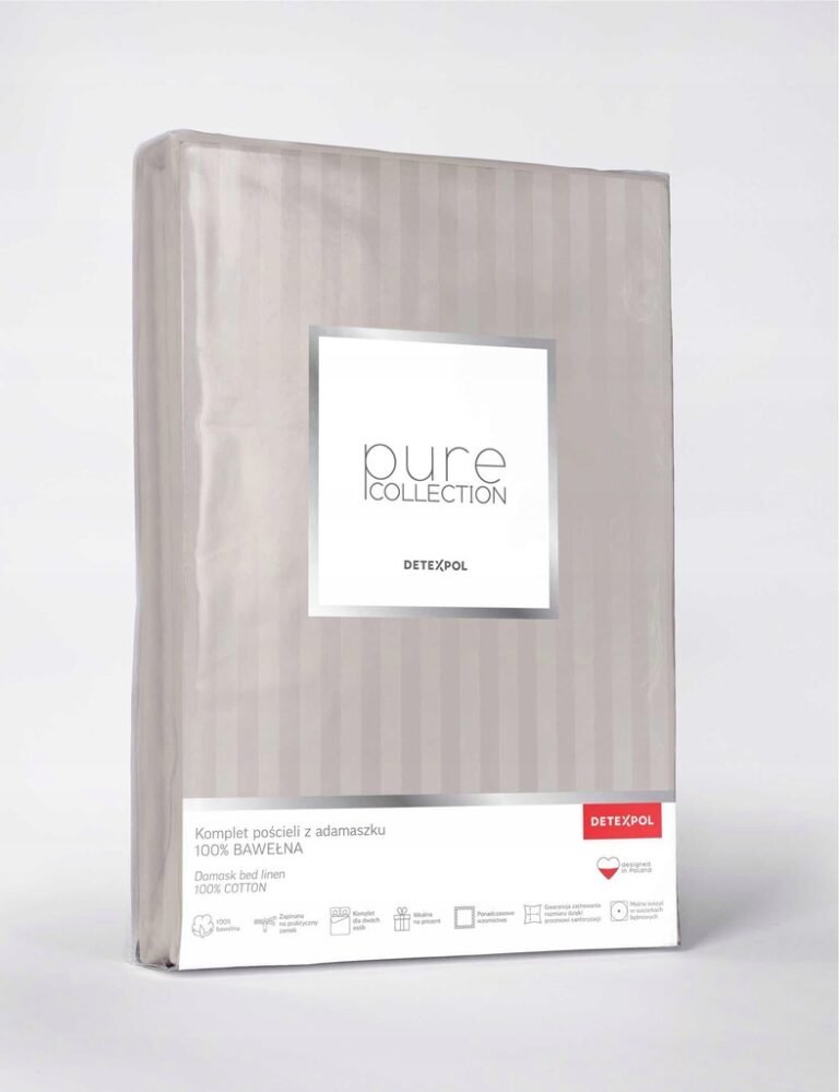 Zdjęcie przedstawiające Pościel beżowa 180x200 z paskiem adamaszkowym, bawełna premium