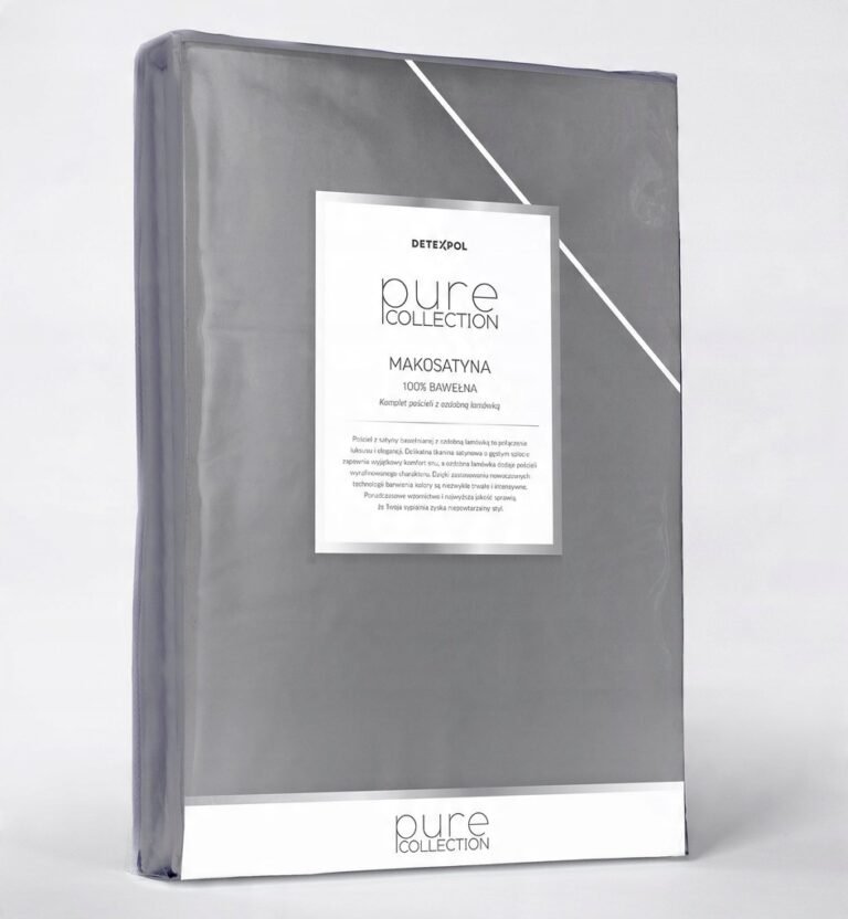 Zdjęcie przedstawiające Komplet pościeli 180x200 cm z dwiema poszewkami, kolor szary, makosatyna bawełniana z lamówką